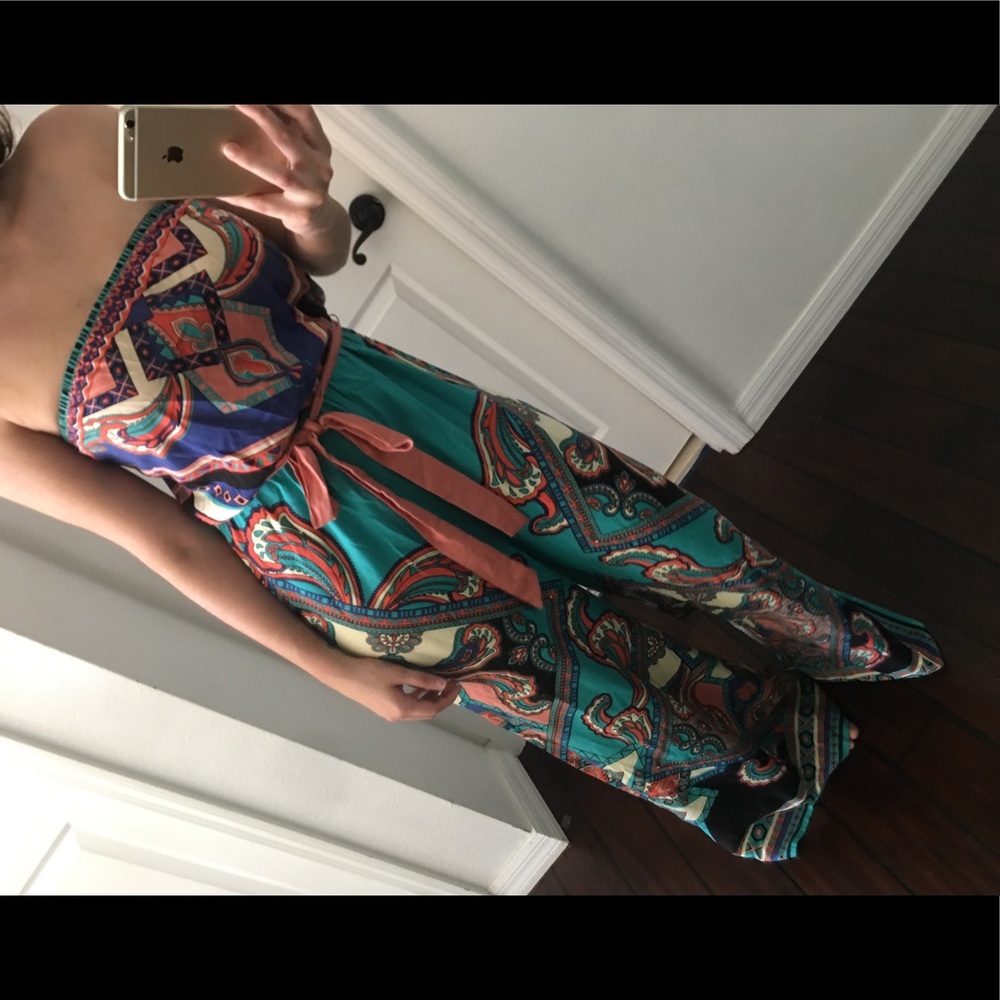 Wide flare romper